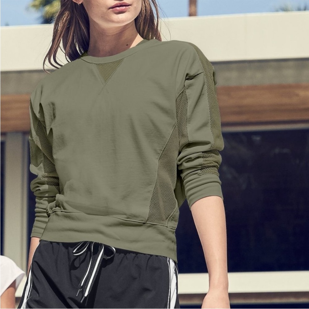 Athleta L Cruise Sweatshirt Olive